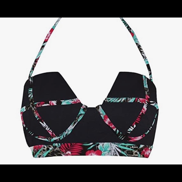 LA Plage Women's Floral Padded Bikini Top - Picture 1 of 5